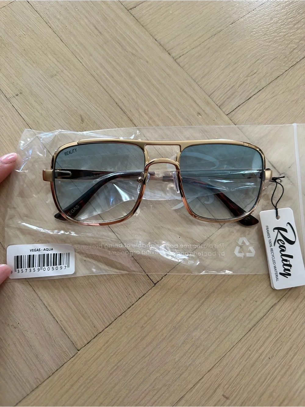 Reality Eyewear Vegas Aqua Blue Sunglasses